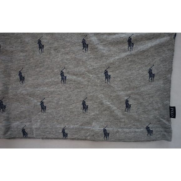 Polo Ralph Lauren PL88RL Men's Sz M Gray Allover Pony Print 100% Cotton T Shirt - Picture 5 of 5